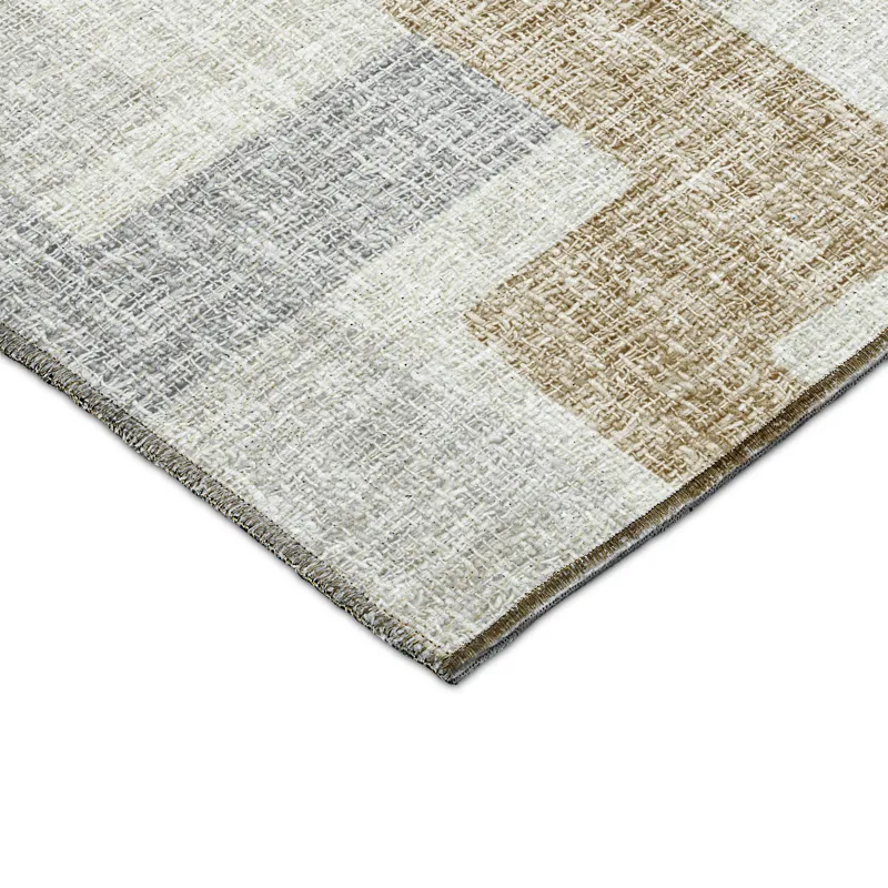 Luxury Washable Indoor/Outdoor Portico Ivory 8\' x 8\' Round Rug