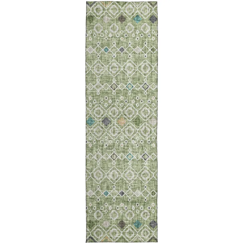 Luxury Washable Indoor/Outdoor Portico Aloe 2\'3\" x 7\'6\" Runner Rug