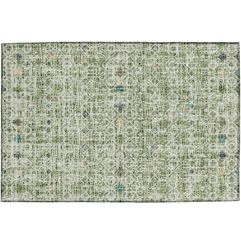 Luxury Washable Indoor/Outdoor Portico Aloe 1\'8\" x 2\'6\" Rug