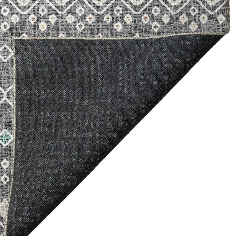 Luxury Washable Indoor/Outdoor Portico Gray 3\' x 5\' Rug