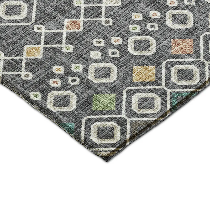 Luxury Washable Indoor/Outdoor Portico Gray 3\' x 5\' Rug