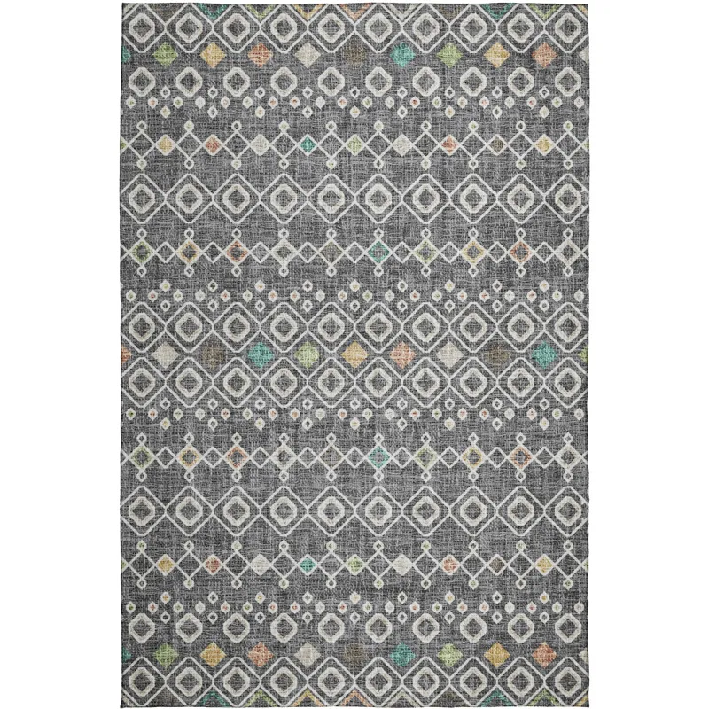Luxury Washable Indoor/Outdoor Portico Gray 3\' x 5\' Rug
