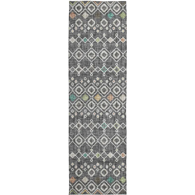 Luxury Washable Indoor/Outdoor Portico Gray 2\'3\" x 7\'6\" Runner Rug