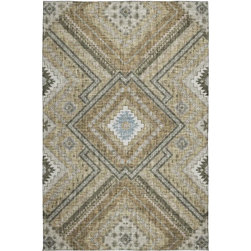 Luxury Washable Indoor/Outdoor Portico Beige 5\' x 7\'6\" Rug