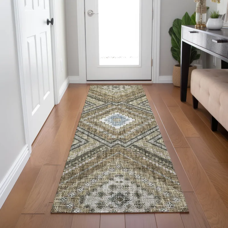 Luxury Washable Indoor/Outdoor Portico Beige 2\'3\" x 7\'6\" Runner Rug