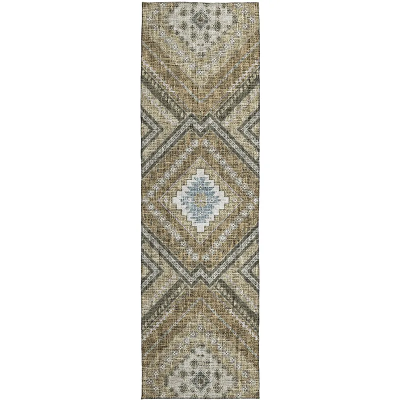 Luxury Washable Indoor/Outdoor Portico Beige 2\'3\" x 7\'6\" Runner Rug