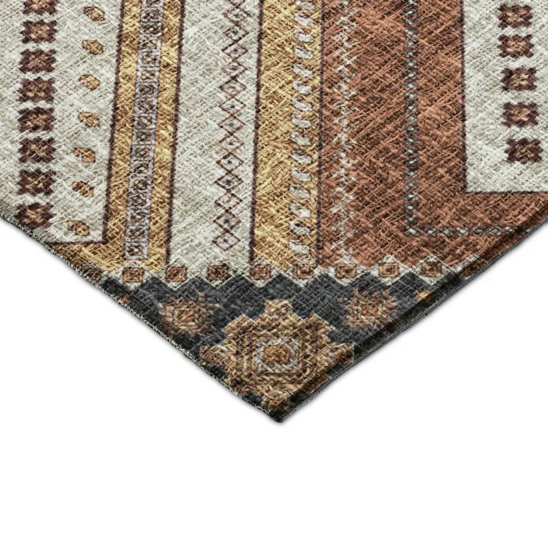 Luxury Washable Indoor/Outdoor Portico Copper 3\' x 5\' Rug