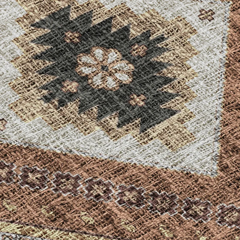 Luxury Washable Indoor/Outdoor Portico Copper 3\' x 5\' Rug