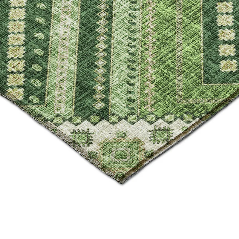 Luxury Washable Indoor/Outdoor Portico Green 2\'6\" x 3\'10\" Rug