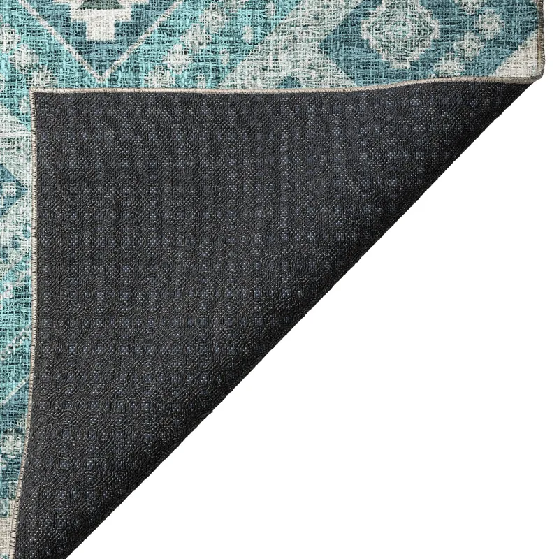Luxury Washable Indoor/Outdoor Portico Teal 8\' x 10\' Rug
