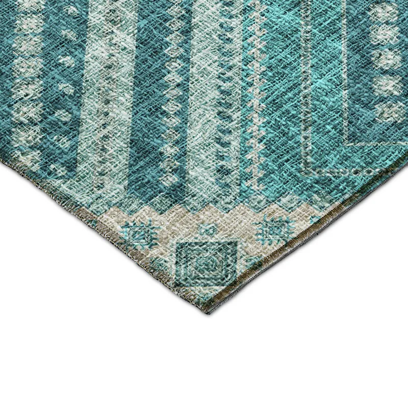 Luxury Washable Indoor/Outdoor Portico Teal 8\' x 10\' Rug