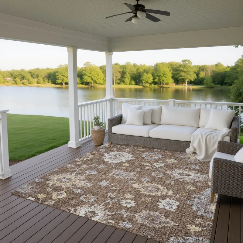 Luxury Washable Indoor/Outdoor Portico Chocolate 8\' x 10\' Rug