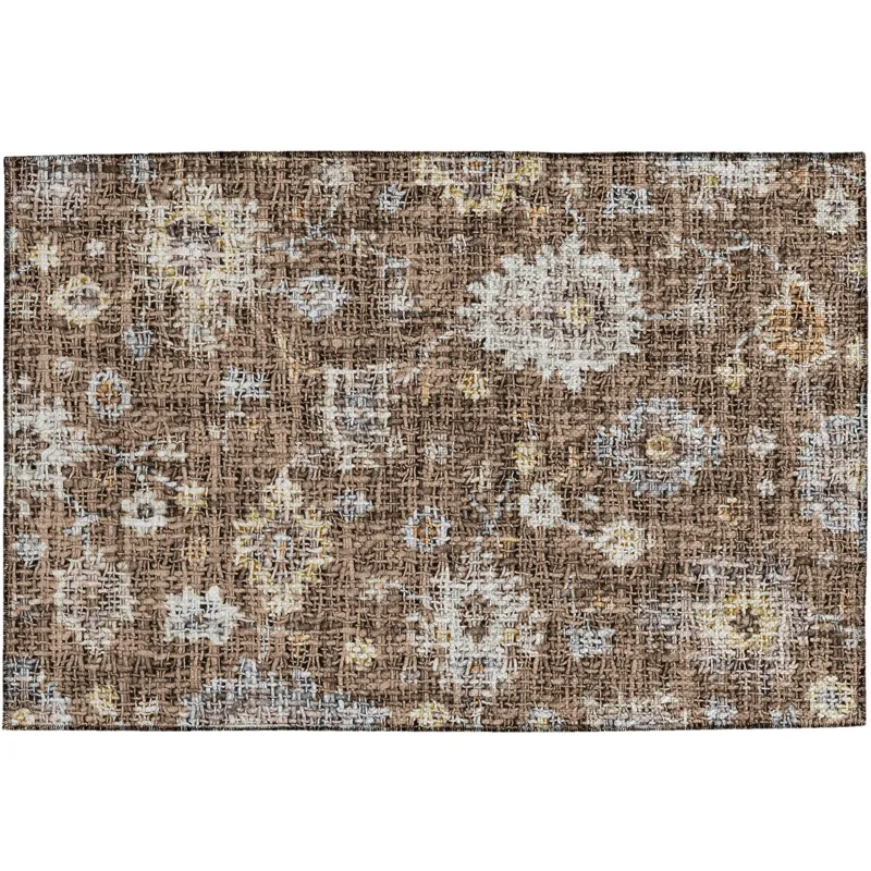 Luxury Washable Indoor/Outdoor Portico Chocolate 1\'8\" x 2\'6\" Rug