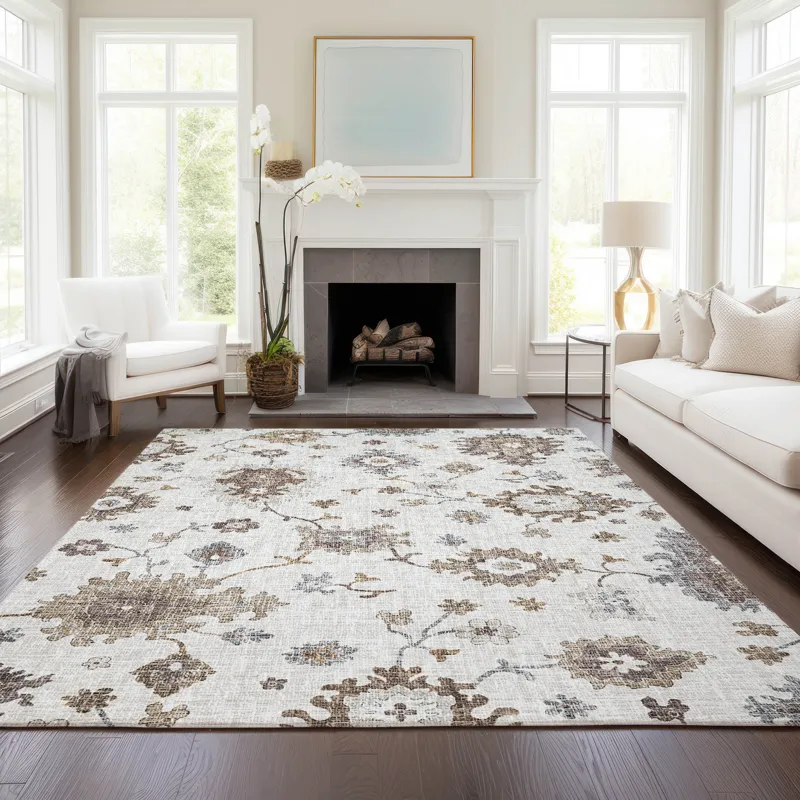 Luxury Washable Indoor/Outdoor Portico Ivory 9\' x 12\' Rug