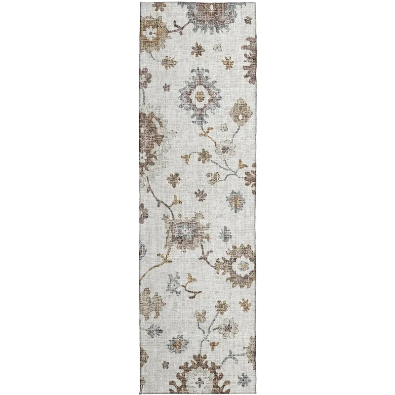 Luxury Washable Indoor/Outdoor Portico Ivory 2\'3\" x 7\'6\" Runner Rug