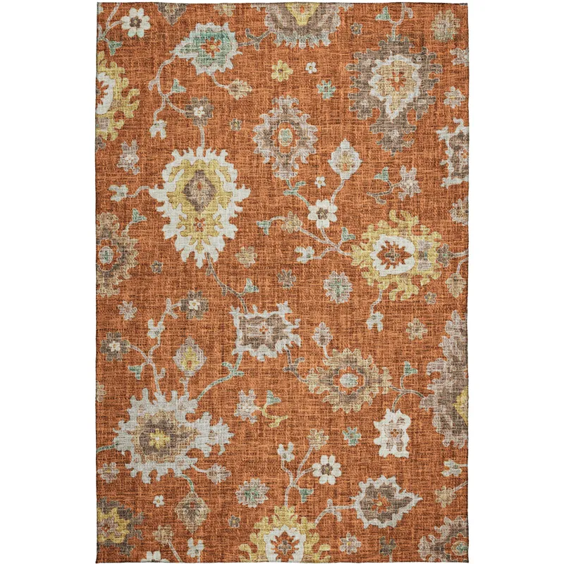 Luxury Washable Indoor/Outdoor Portico Paprika 3\' x 5\' Rug