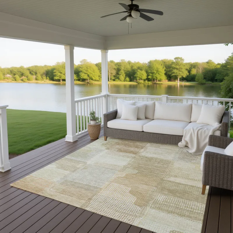 Luxury Washable Indoor/Outdoor Ravenna Beige 10\' x 14\' Rug