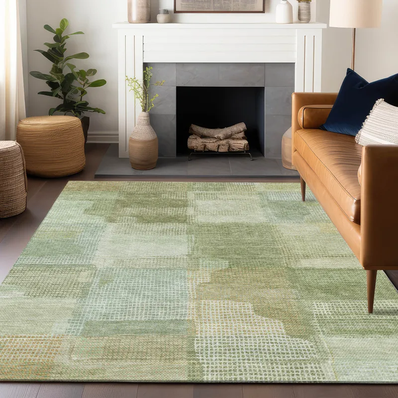 Luxury Washable Indoor/Outdoor Ravenna Green 8\' x 10\' Rug