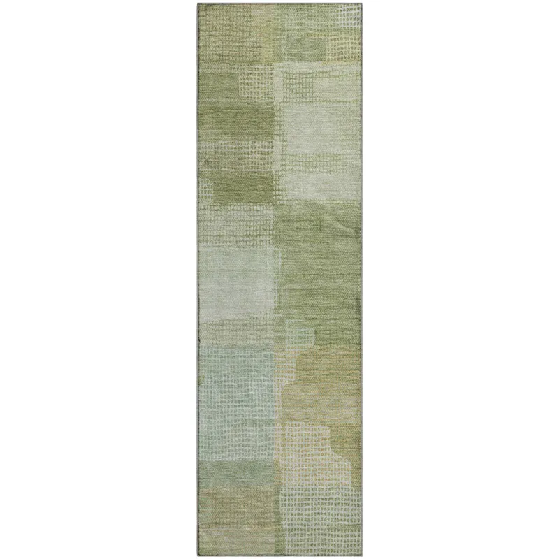Luxury Washable Indoor/Outdoor Ravenna Green 2\'3\" x 7\'6\" Runner Rug