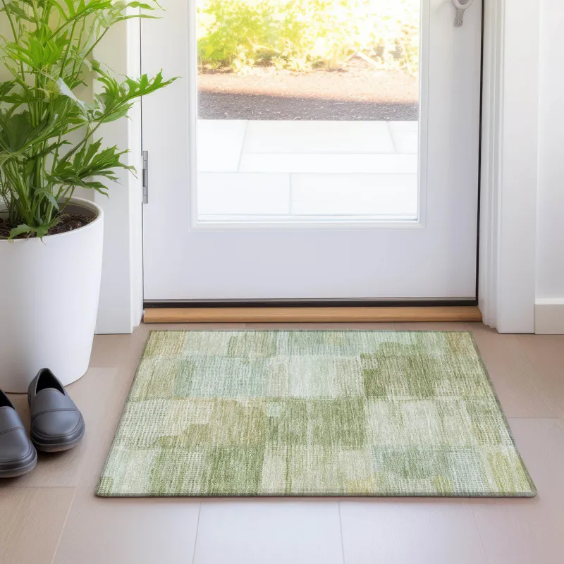 Luxury Washable Indoor/Outdoor Ravenna Green 1\'8\" x 2\'6\" Rug