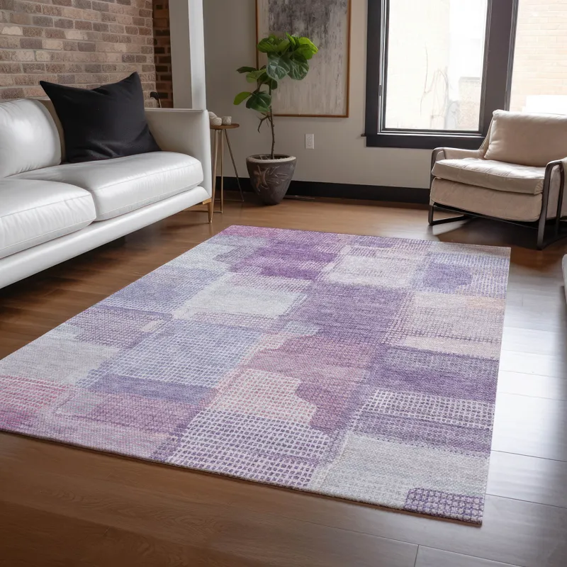 Luxury Washable Indoor/Outdoor Ravenna Lavender 2\'6\" x 3\'10\" Rug