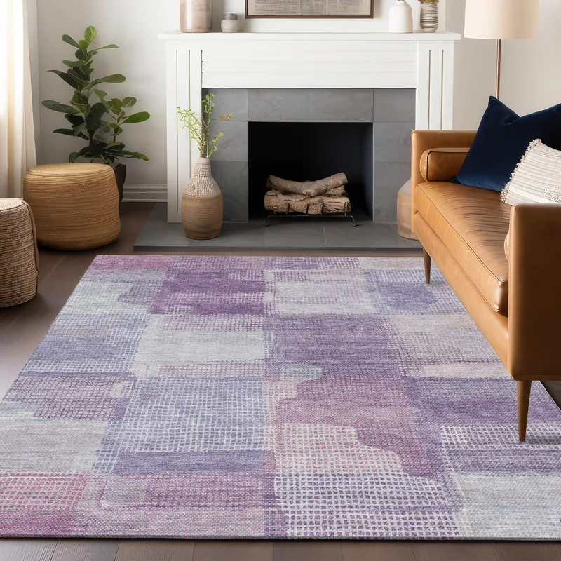 Luxury Washable Indoor/Outdoor Ravenna Lavender 2\'6\" x 3\'10\" Rug