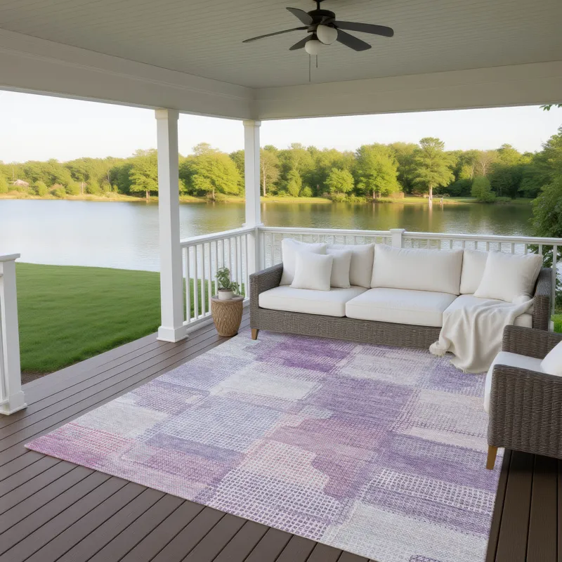 Luxury Washable Indoor/Outdoor Ravenna Lavender 2\'6\" x 3\'10\" Rug