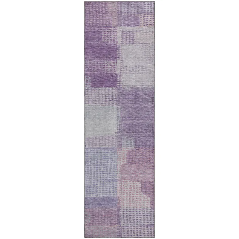 Luxury Washable Indoor/Outdoor Ravenna Lavender 2\'3\" x 7\'6\" Runner Rug