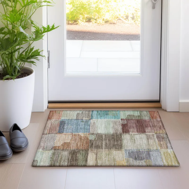 Luxury Washable Indoor/Outdoor Ravenna Putty 1\'8\" x 2\'6\" Rug