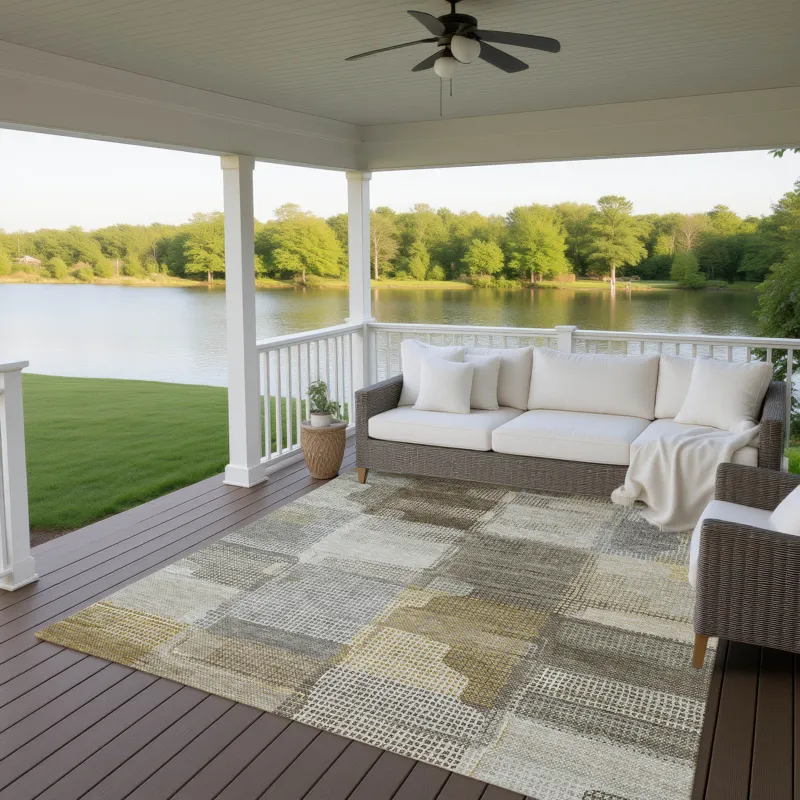 Luxury Washable Indoor/Outdoor Ravenna Taupe 2\'6\" x 3\'10\" Rug