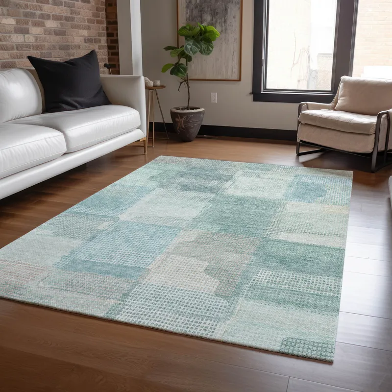 Luxury Washable Indoor/Outdoor Ravenna Teal 2\'6\" x 3\'10\" Rug