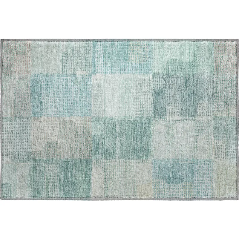 Luxury Washable Indoor/Outdoor Ravenna Teal 1\'8\" x 2\'6\" Rug