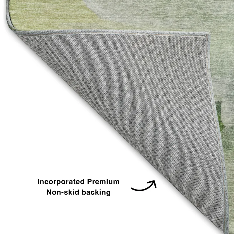 Luxury Washable Indoor/Outdoor Ravenna Aloe 2\'6\" x 3\'10\" Rug