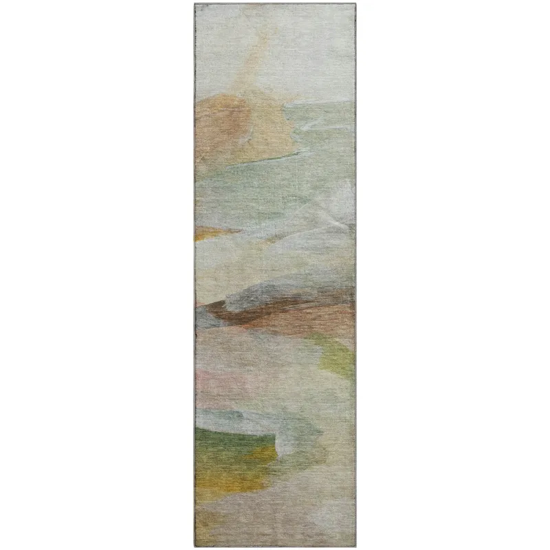 Luxury Washable Indoor/Outdoor Ravenna Linen 2\'3\" x 7\'6\" Runner Rug
