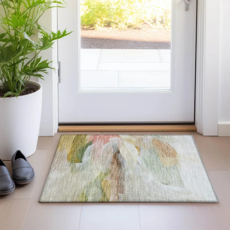 Luxury Washable Indoor/Outdoor Ravenna Linen 1\'8\" x 2\'6\" Rug