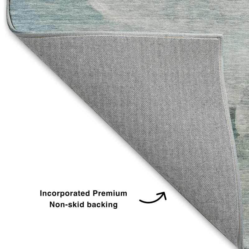 Luxury Washable Indoor/Outdoor Ravenna Teal 8\' x 10\' Rug