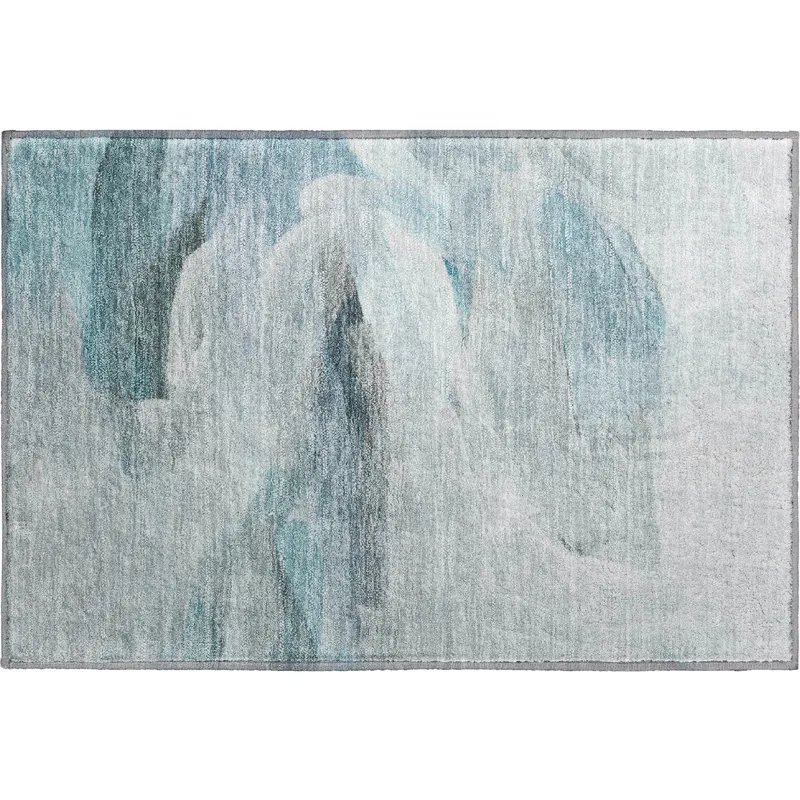 Luxury Washable Indoor/Outdoor Ravenna Teal 1\'8\" x 2\'6\" Rug