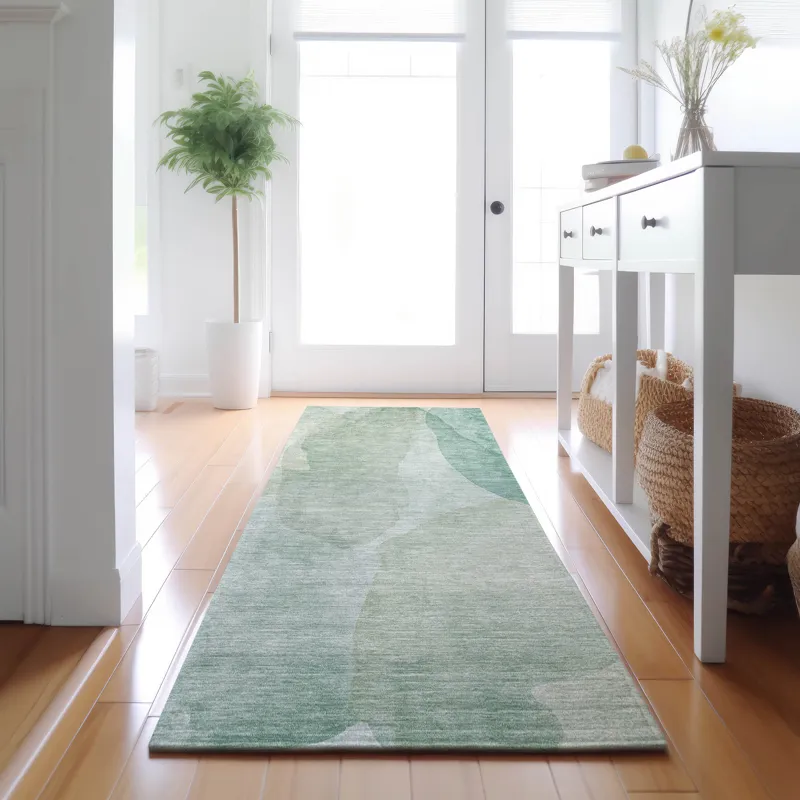 Luxury Washable Indoor/Outdoor Ravenna Aqua 2\'3\" x 7\'6\" Runner Rug