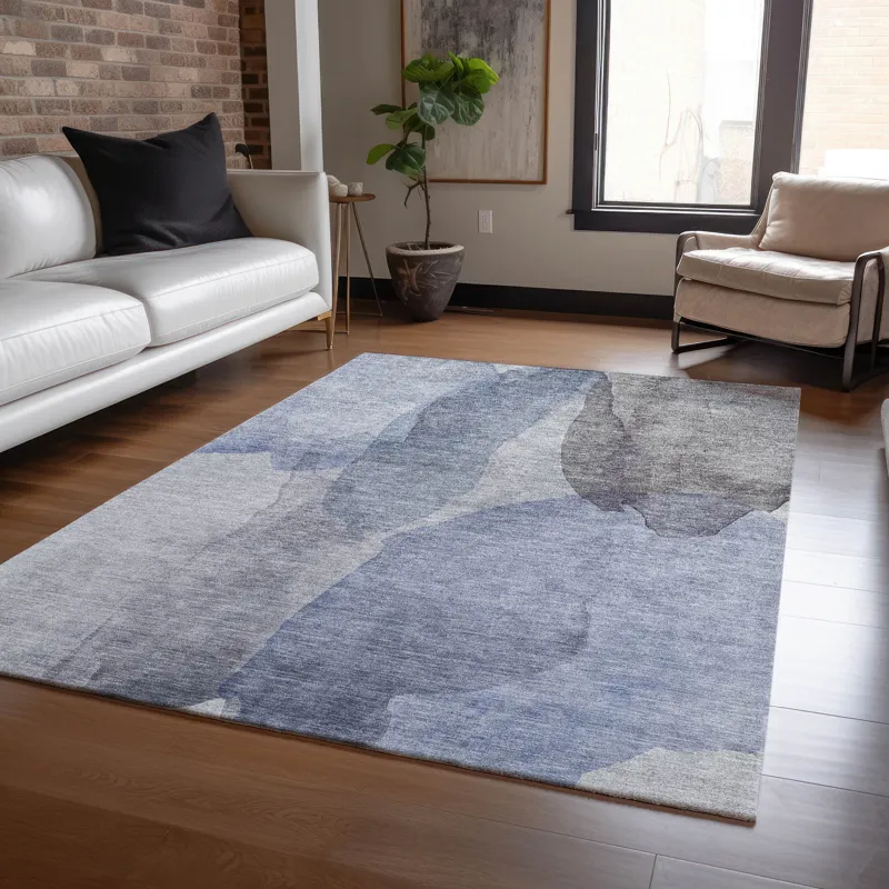 Luxury Washable Indoor/Outdoor Ravenna Blue 3\' x 5\' Rug