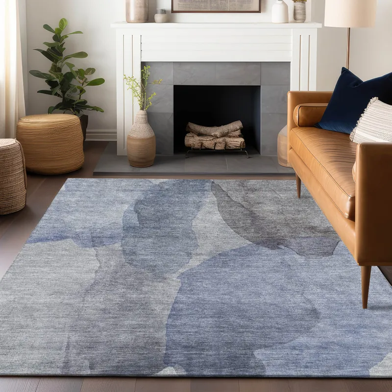 Luxury Washable Indoor/Outdoor Ravenna Blue 3\' x 5\' Rug