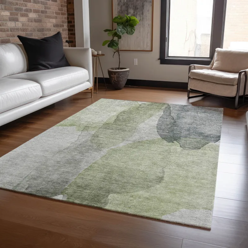 Luxury Washable Indoor/Outdoor Ravenna Fern 10\' x 14\' Rug