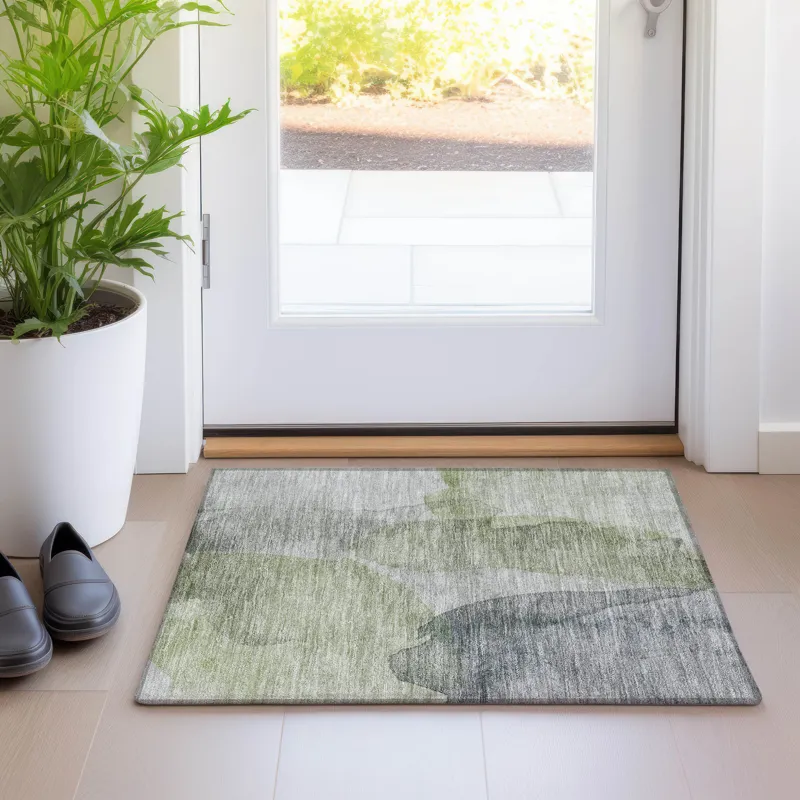 Luxury Washable Indoor/Outdoor Ravenna Fern 1\'8\" x 2\'6\" Rug