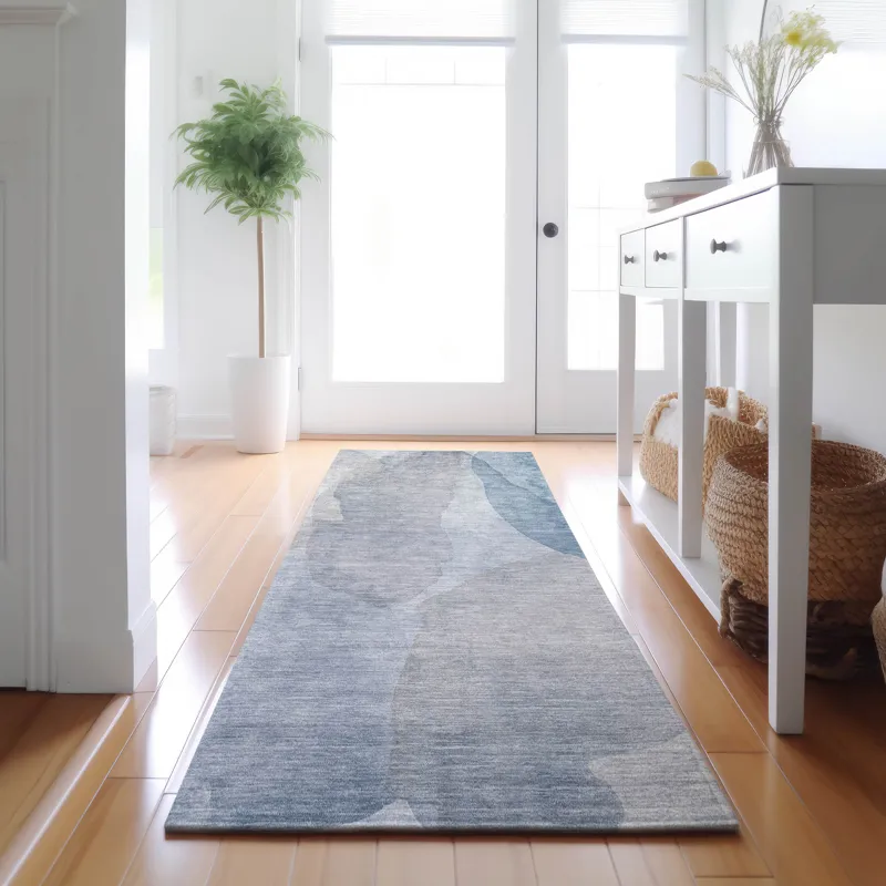 Luxury Washable Indoor/Outdoor Ravenna Sky 2\'3\" x 7\'6\" Runner Rug