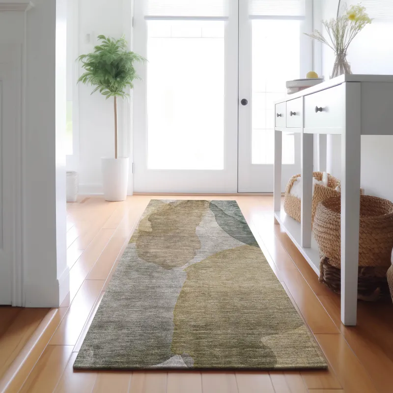 Luxury Washable Indoor/Outdoor Ravenna Wheat 2\'3\" x 7\'6\" Runner Rug