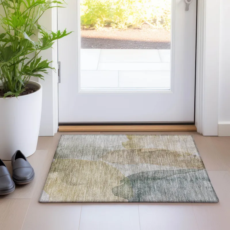 Luxury Washable Indoor/Outdoor Ravenna Wheat 1\'8\" x 2\'6\" Rug