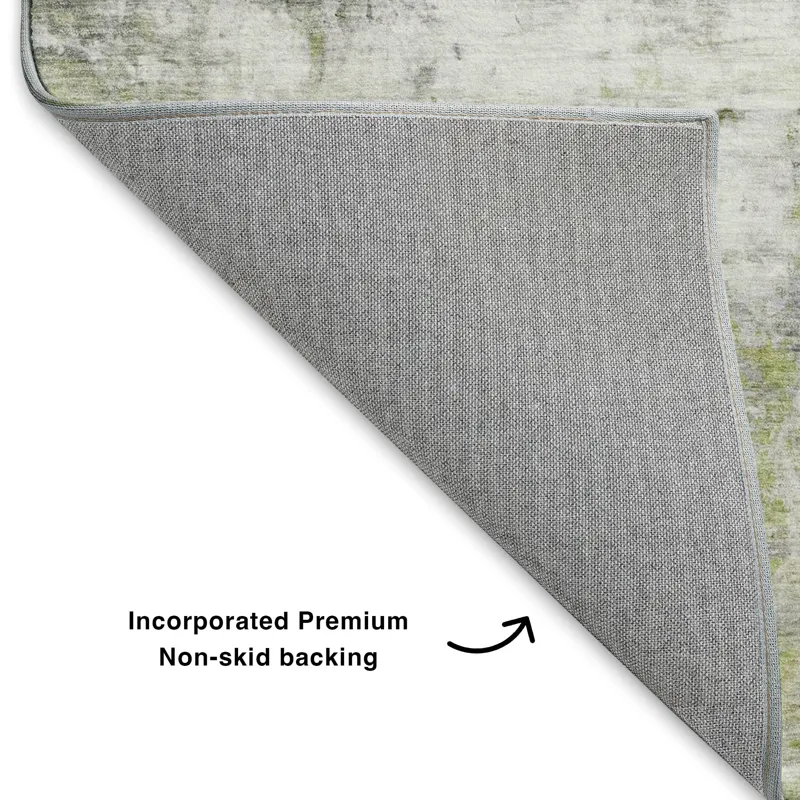 Luxury Washable Indoor/Outdoor Ravenna Aloe 5\' x 7\'6\" Rug