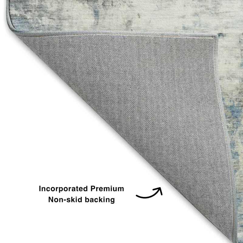 Luxury Washable Indoor/Outdoor Ravenna Blue 10\' x 14\' Rug