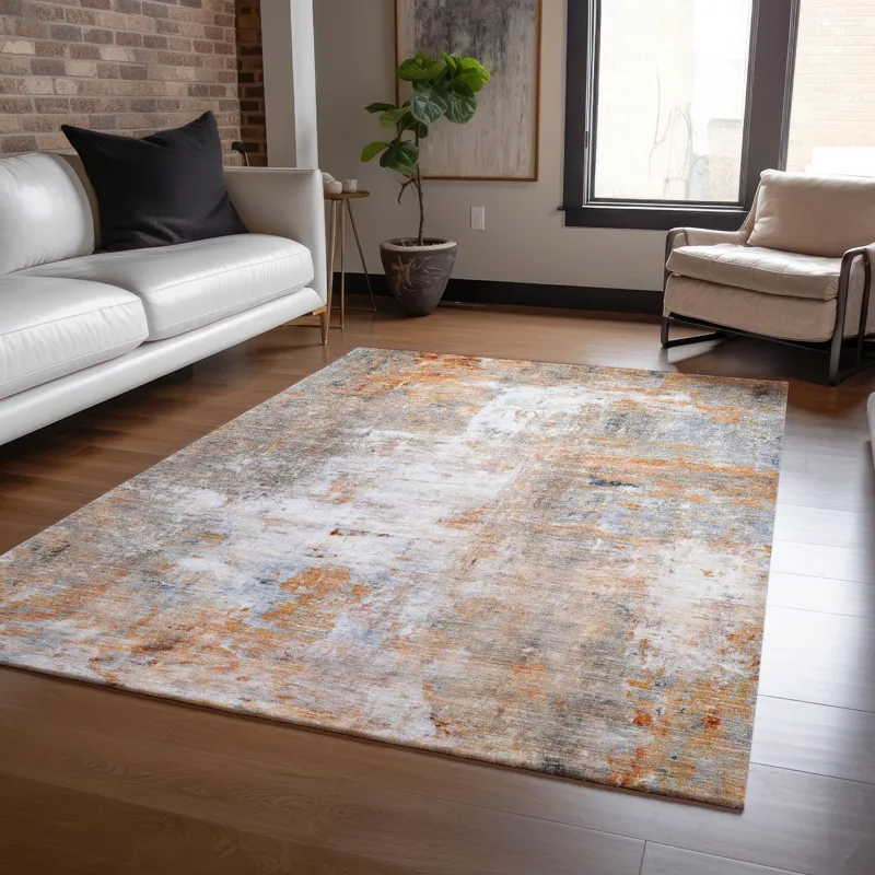Luxury Washable Indoor/Outdoor Ravenna Copper 2\'6\" x 3\'10\" Rug