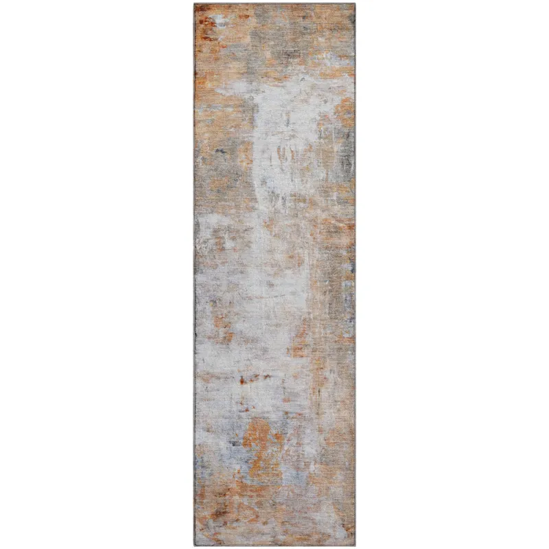 Luxury Washable Indoor/Outdoor Ravenna Copper 2\'3\" x 7\'6\" Runner Rug
