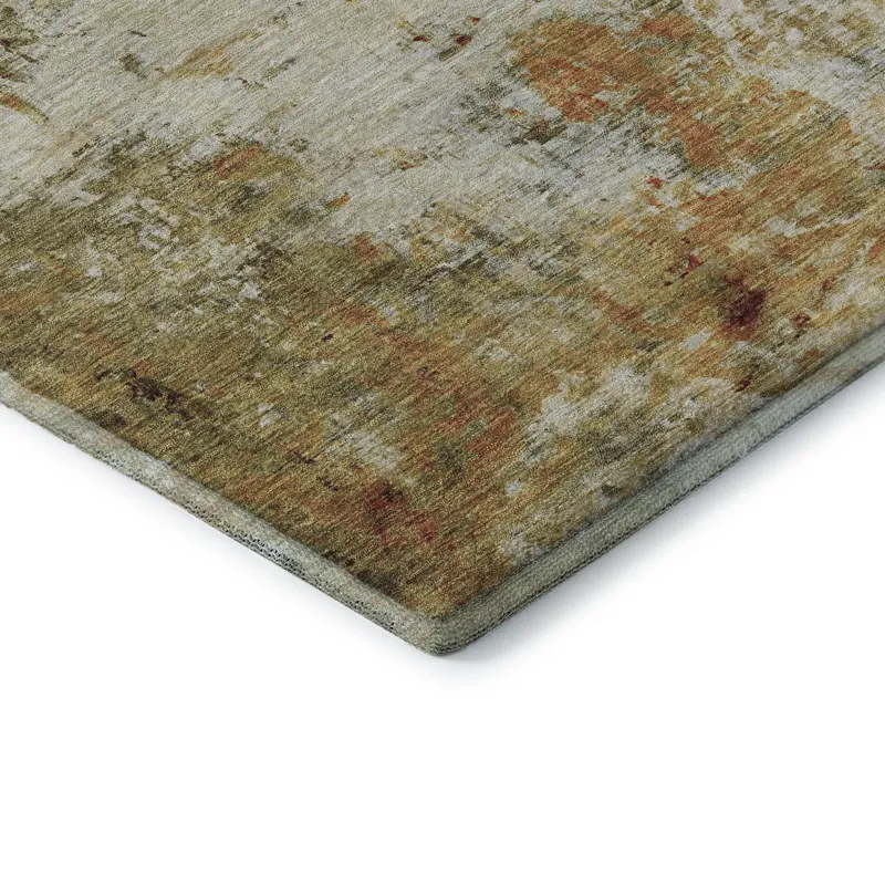 Luxury Washable Indoor/Outdoor Ravenna Olive 1\'8\" x 2\'6\" Rug